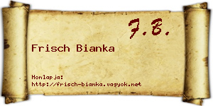 Frisch Bianka névjegykártya